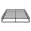 Eastern King Mattress Foundation 1pc Black Metal Frame with Textured Fabric Cover