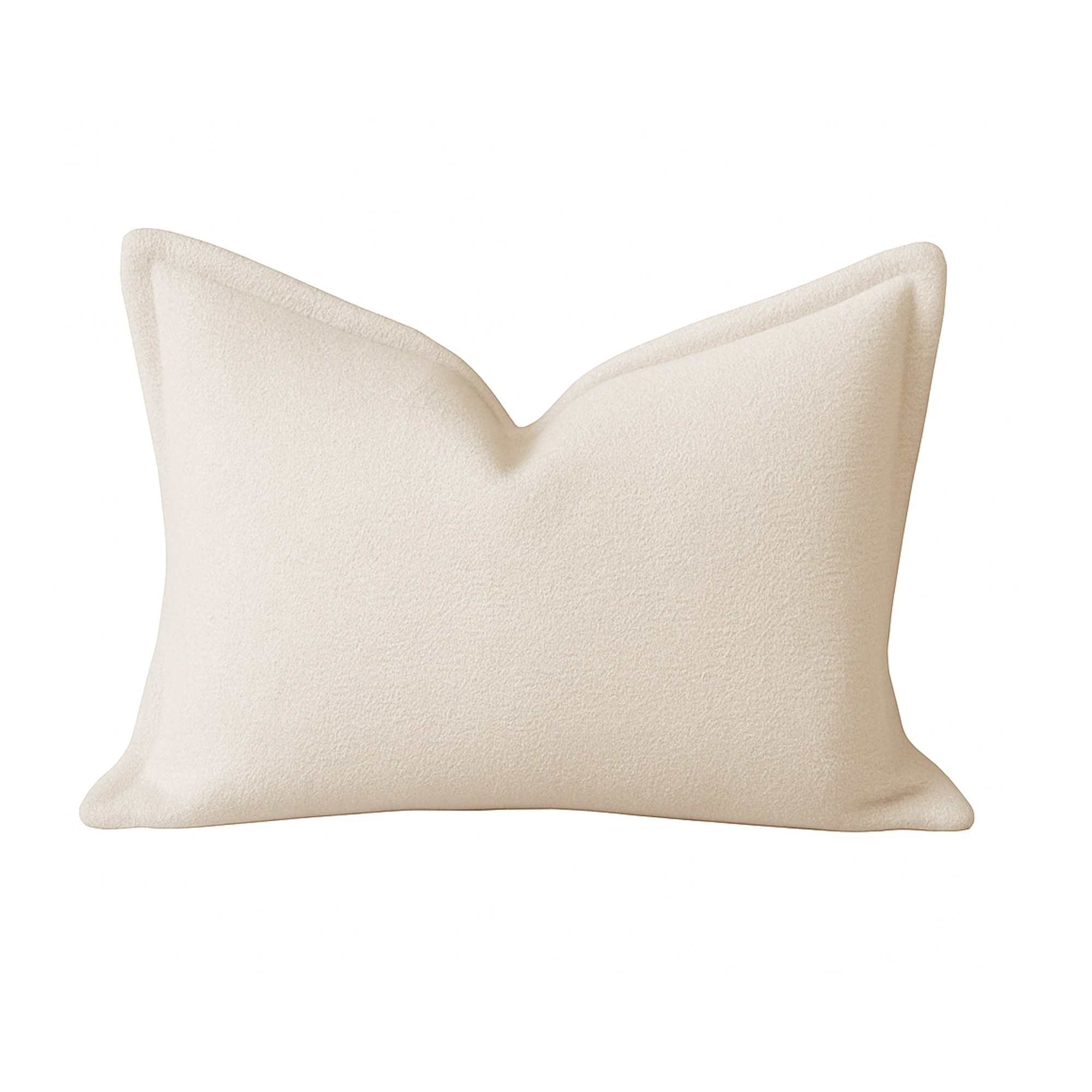 Homey COZY Soft Ivory Throw Pillow – Minimalist Comfort with Tailored Edging in Ivory Polyester