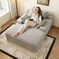 Chaise Lounge Chair Indoor, Oversized Upholstered Sofa Bed, Sleeper Couch Reading Chairs Fluffy Plush Faux Fur Cloud Sofas Couches for Living Room,Grey
