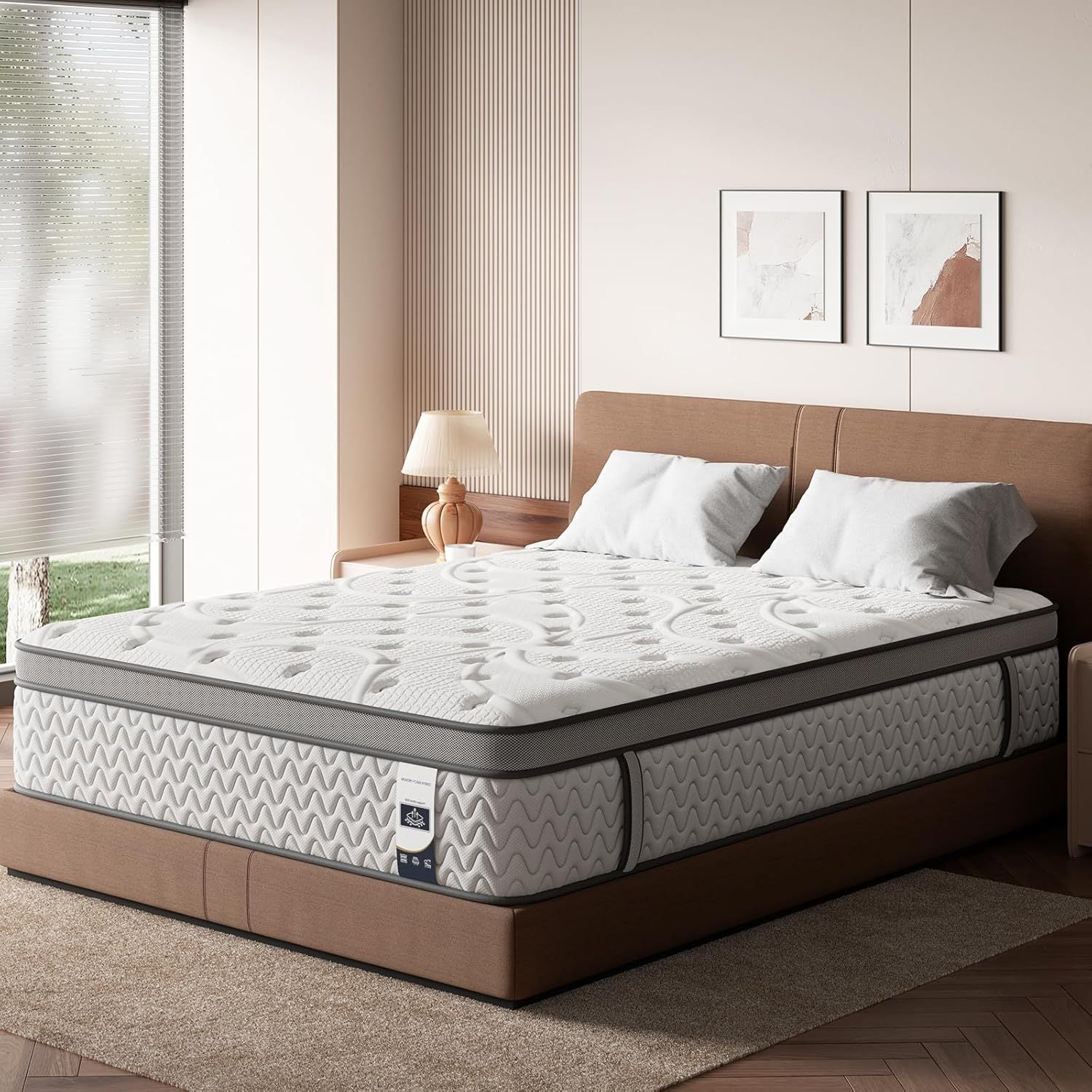 10 Inch Twin Hybrid Mattresses for Back Pain, Extra Lumbar & Shoulder Support, Smooth Cooling Tech Fabric, Fiberglass-Free & No Odor