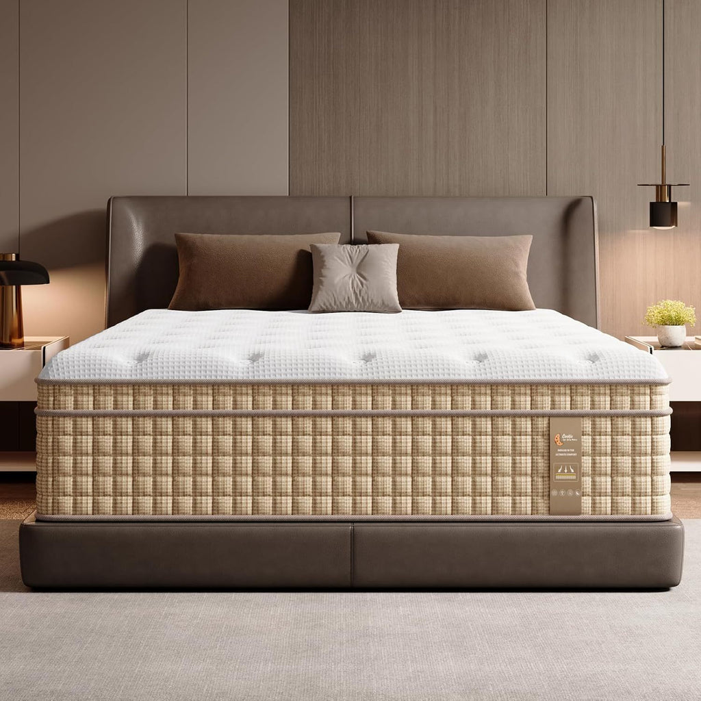 Queen Mattress 14 Inch, 7-Zone Contouring Bed in a Box,Firm Hotel Collection Hybrid Mattresses with Extra Lumbar & Shoulder Support