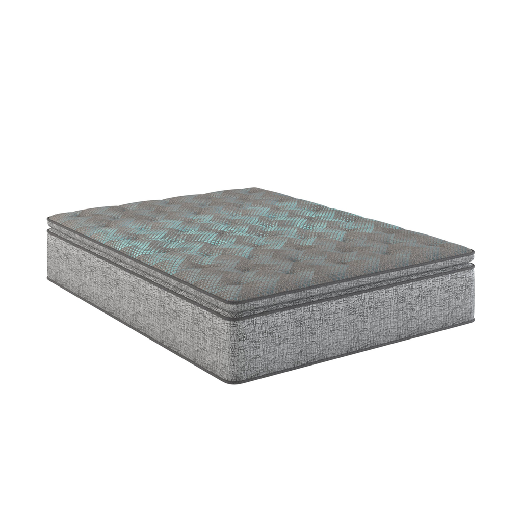 Restonic Comfort Care 10' Hybrid Euro Top Mattress Plush Comfort Twin Grey Blue Foam