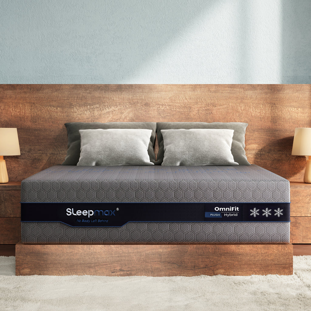 Sleepmax OmniFit 14' King Plush Cooling Hybrid Mattress with Gel, Bamboo, Charcol, Green Tea & Copper Infused Foam