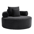 Round Sofa Bed with Memory Foam Sectional Couches for Living Room, Cloud Couch with Three Pillows, Black