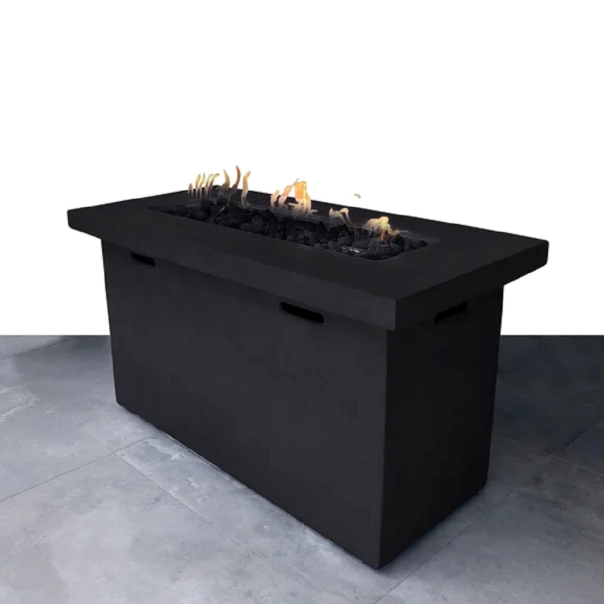 Charcoal Fiber Reinforced Concrete Propane Outdoor Fire Pit Table 25'H x 42'W
