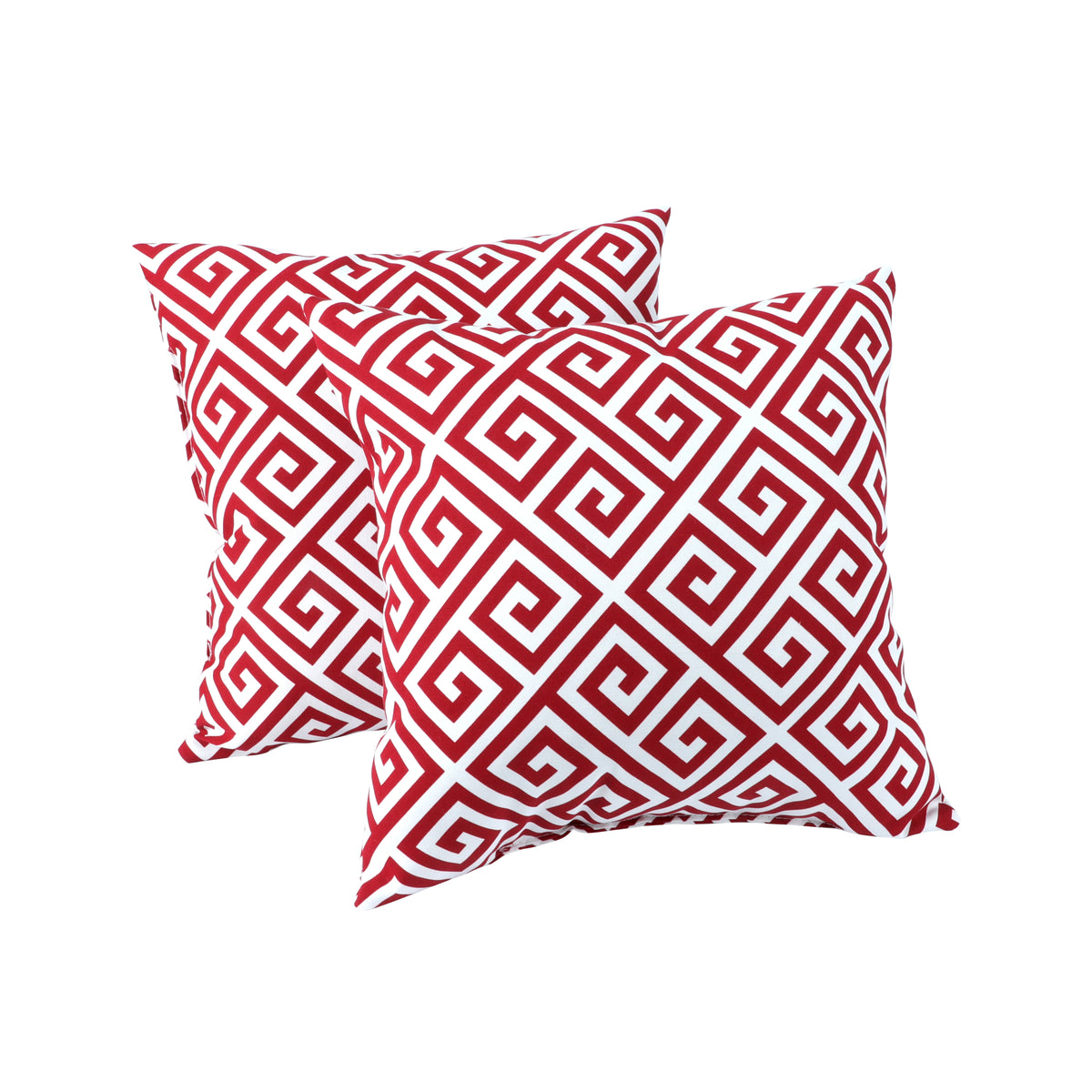2 Pack Outdoor Throw Pillows, Waterproof & Fade-Resistant Patio Cushions for Garden, Porch, Poolside Furniture - Soft & Comfortable Decorative Pillow Covers (18x18 Inch, RED)