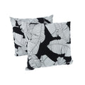 (SAME AS W419P288611)2 Pack Outdoor Throw Pillows, Waterproof & Fade-Resistant Patio Cushions for Garden, Porch, Poolside Furniture - Pillow Covers (18x18 Inch,Black Leaf )