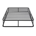 Twin Mattress Foundation 1pc Black Metal Frame with Textured Fabric Cover