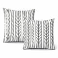 2 Pack Outdoor Throw Pillows, Waterproof & Fade-Resistant Patio Cushions for Garden, Porch, Poolside Furniture - Soft & Comfortable Decorative Pillow Covers (18x18 Inch, Ivory White with Black Patter)
