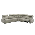 Jayke Light Gray Top Grain Leather Match Power Motion Sectional Sofa