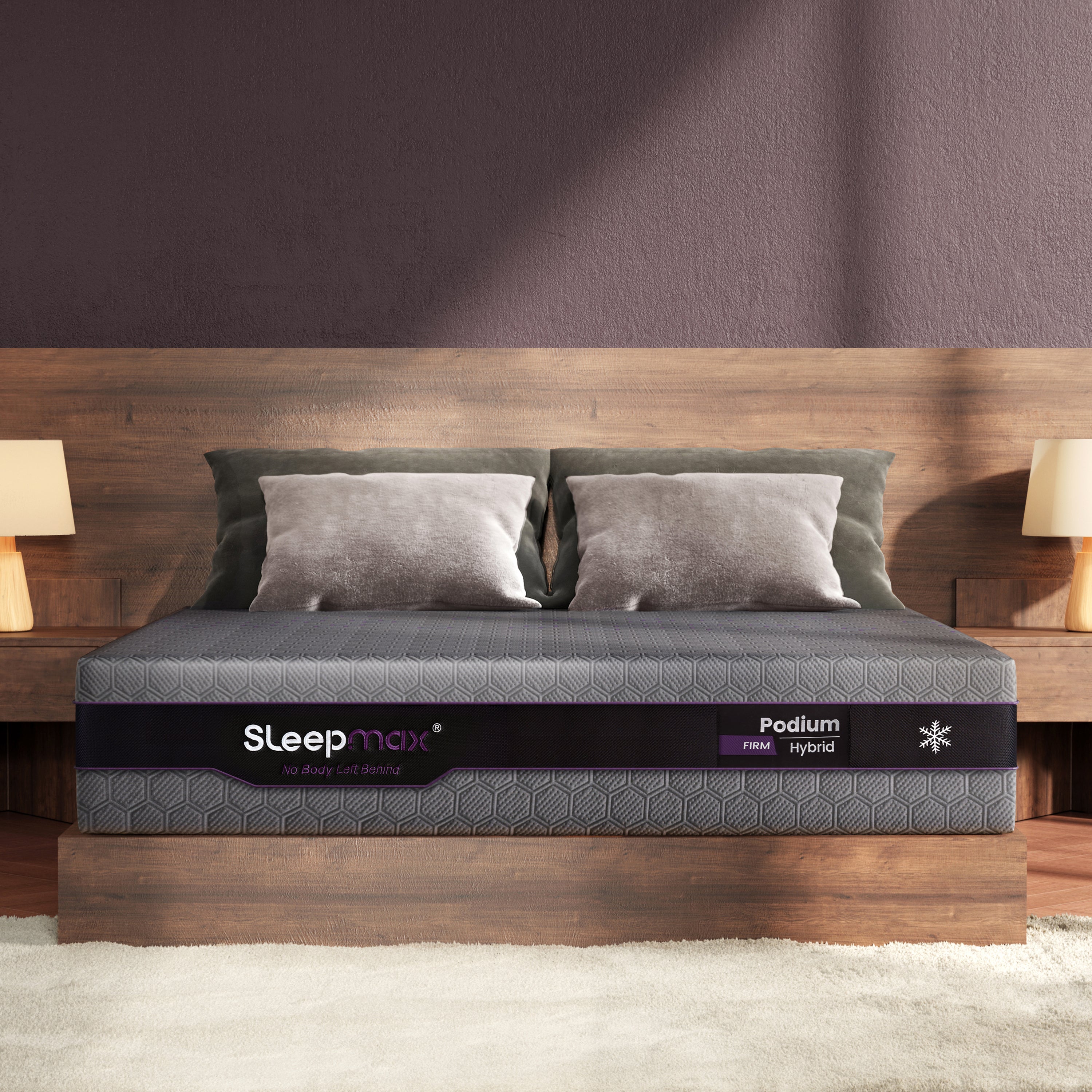 Sleepmax Podium 12' Queen Firm Hybrid Cooling Mattress with Gel Memory Foam, Latex and Honeycomb Matrix Pocket Springs