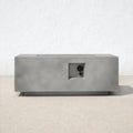 Modern Design Concrete Propane/Natural Gas Fire Pit Table with Lava Rocks in Natural Grey, Fibre Concrete, 20x42 Inches
